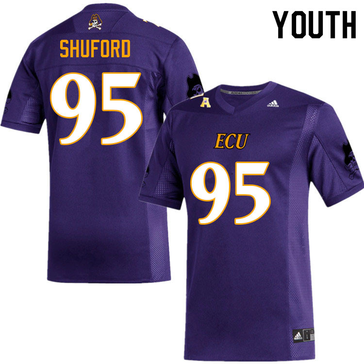 Youth #95 Jason Shuford ECU Pirates College Football Jerseys Sale-Purple - Click Image to Close